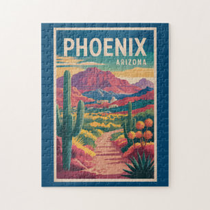 Phoenix Arizona Illustration Reise Kunst Vintage Puzzle