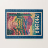 Phoenix Arizona Illustration Travel Art Vintage Puzzle (Horizontal)