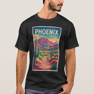 Phoenix Arizona Illustration Travel Art Vintage T-Shirt
