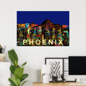 Phoenix, Arizona in Graffiti Poster (Heimbüro)