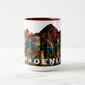 Phoenix, Arizona in Graffiti Zweifarbige Tasse (Mittel)