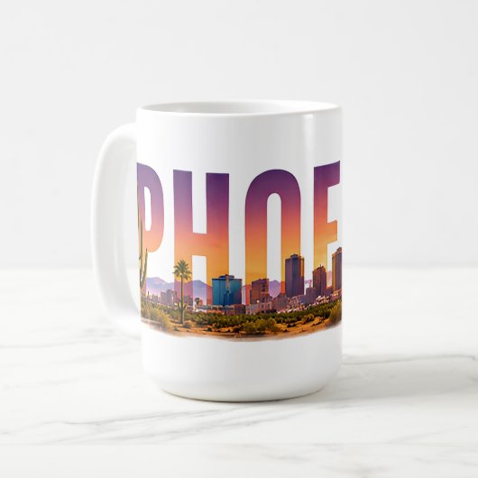 Phoenix Arizona Kaktuslandschaft Kaffeetasse (Vorderseite Links)