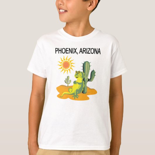 Phoenix Arizona Lizard in der Sonne unter einem Sa T-Shirt (Vorderseite)