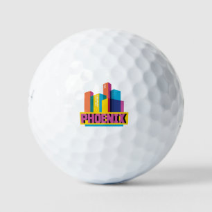 Phoenix, Arizona Neon Skyline Golfball