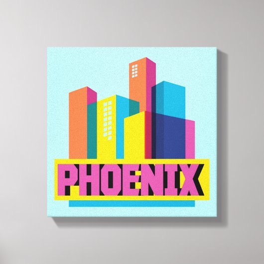 Phoenix, Arizona | Neon Skyline Leinwanddruck (Vorderseite)