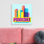 Phoenix, Arizona | Neon Skyline Leinwanddruck (Insitu (Wohnzimmer))