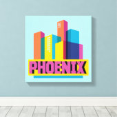 Phoenix, Arizona | Neon Skyline Leinwanddruck (Insitu (Holzboden))