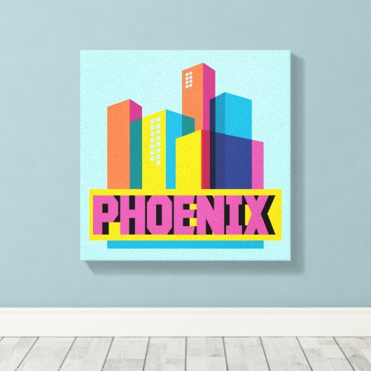 Phoenix, Arizona | Neon Skyline Leinwanddruck (Insitu (Holzboden))