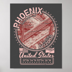 PHOENIX ARIZONA - PHOENIX STADT - HIGHWAY POSTER