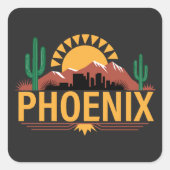 Phoenix Arizona Quadratischer Aufkleber (Vorderseite)
