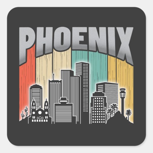 Phoenix Arizona Quadratischer Aufkleber (Vorderseite)