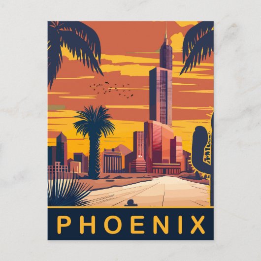 Phoenix, Arizona, Reisen Postkarte (Vorderseite)