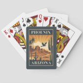 Phoenix Arizona Retro-Reiseplakat Spielkarten (Rückseite)