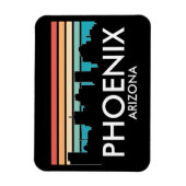 Phoenix Arizona Retro Sunset Skyline Magnet (Vertikal)