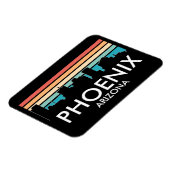 Phoenix Arizona Retro Sunset Skyline Magnet (Linke Seite)