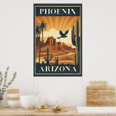 Phoenix Arizona Retro Travel Poster (Küche)