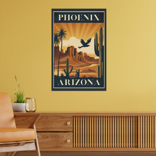 Phoenix Arizona Retro Travel Poster