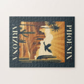 Phoenix Arizona Retro Travel Poster Puzzle (Horizontal)