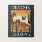 Phoenix Arizona Retro Travel Poster Puzzle (Vertikal)