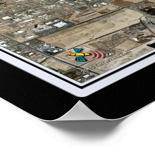 Phoenix Arizona Satellite Poster Karte (Ecke)