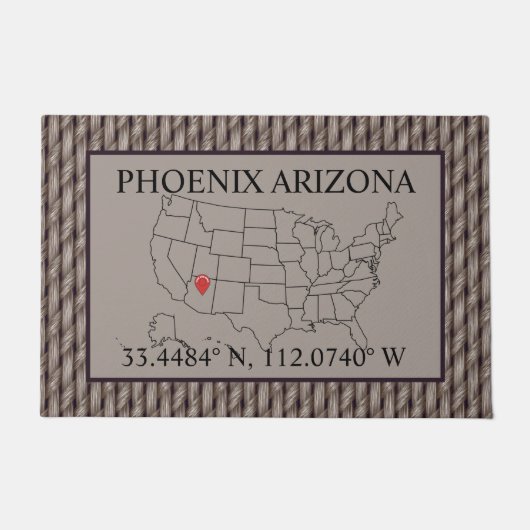 Phoenix Arizona Sie sind hier Karte Imitate wove Fußmatte (Vorderseite)