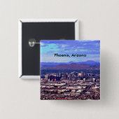 Phoenix Arizona Skyline am Tag Button (Vorne & Hinten)