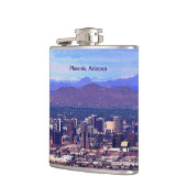 Phoenix Arizona Skyline am Tag Flachmann (Links)