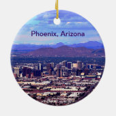 Phoenix Arizona Skyline am Tag Keramikornament (Hinten)