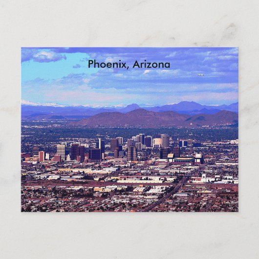 Phoenix Arizona Skyline am Tag Postkarte (Vorderseite)