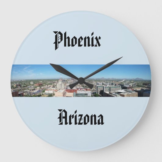 Phoenix Arizona Skyline Clock Große Wanduhr (Vorderseite)