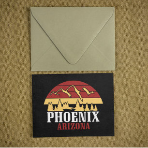 Phoenix Arizona Skyline Kunstprint Retro Sonnenunt Postkarte