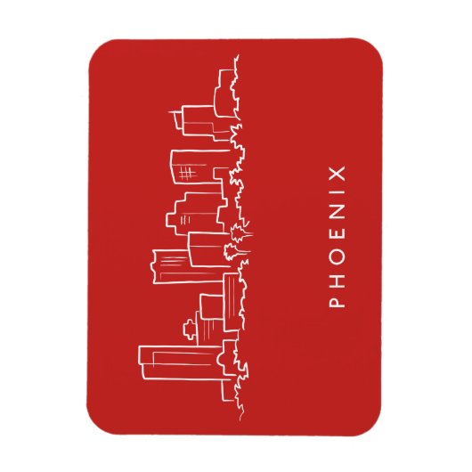 Phoenix Arizona Skyline Magnet (Vertikal)