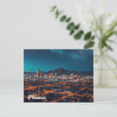 Phoenix Arizona Skyline Nachthimmel Postkarte (Stehend Vorderseite)