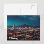 Phoenix Arizona Skyline Nachthimmel Postkarte (Vorne/Hinten)