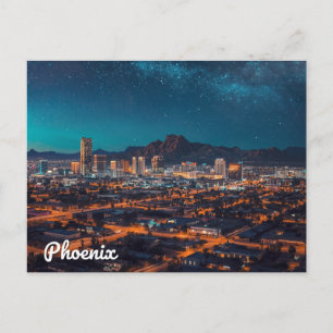 Phoenix Arizona Skyline Nachthimmel Postkarte