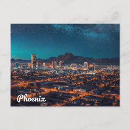 Phoenix Arizona Skyline Night Sky Postkarte