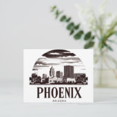 Phoenix Arizona Skyline Postkarte (Stehend Vorderseite)