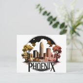 Phoenix Arizona Skyline Postkarte (Stehend Vorderseite)
