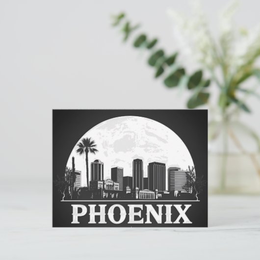 Phoenix Arizona Skyline Postkarte (Stehend Vorderseite)