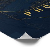 Phoenix Arizona Stilisierte Kartenprint Poster (Ecke)