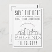 Phoenix, Arizona | Stilisierte Skyline Save the Da Postkarte (Vorne/Hinten)