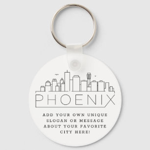 Phoenix, Arizona Stylisierte Skyline  Benutzerdefi Schlüsselanhänger