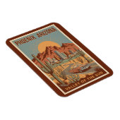 Phoenix Arizona Sun Illustration Travel Art Retro Magnet (Rechte Seite)