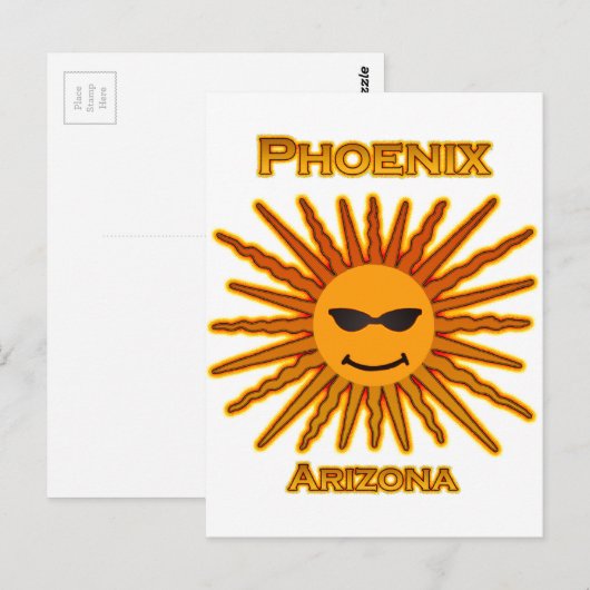 Phoenix Arizona Sun Logo Postkarte (Vorne/Hinten)