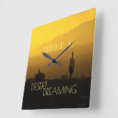 Phoenix Arizona Sunset Cactus Desert Dreaming Quadratische Wanduhr (Winkel)