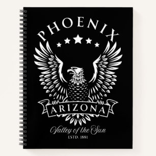 Phoenix Arizona Tal des Vintagen Adlers der Sonne Notizblock