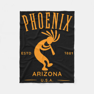 Phoenix Arizona Tancing Kokopelli Design Fleecedecke