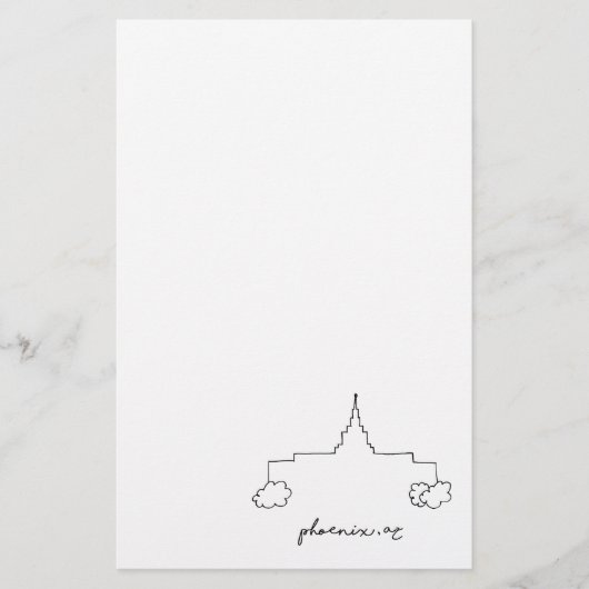 Phoenix arizona Tempel einfache moderne Skizze Briefpapier (Vorderseite)