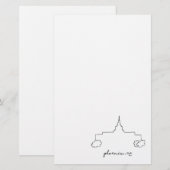 Phoenix arizona Tempel einfache moderne Skizze Briefpapier (Vorne/Hinten)