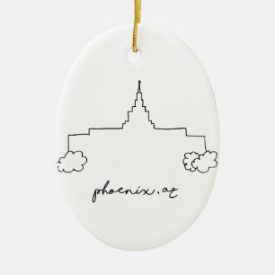 Phoenix arizona Tempel einfache moderne Skizze Keramik Ornament